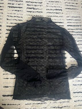 Dynamite Black Sheer Lace Top